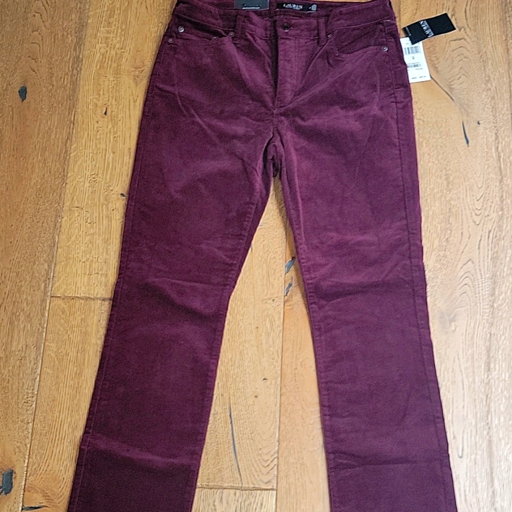 Ralph Lauren Mid-Rise Straight Leg Red Pants